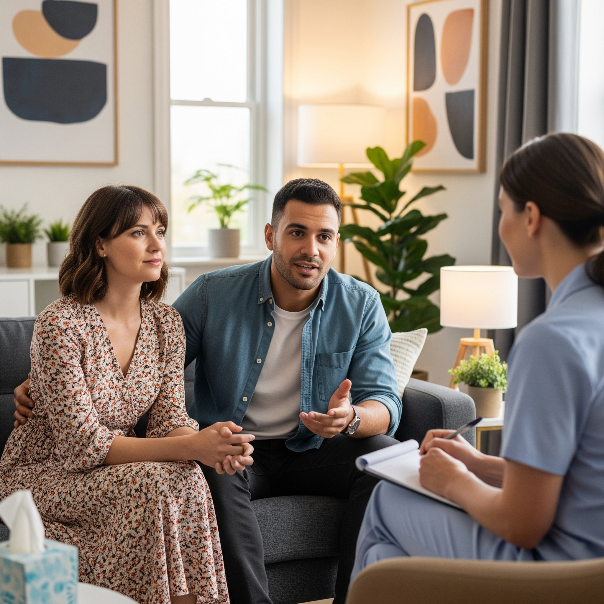 A compassionate counsellor in Liverpool listening to a client.