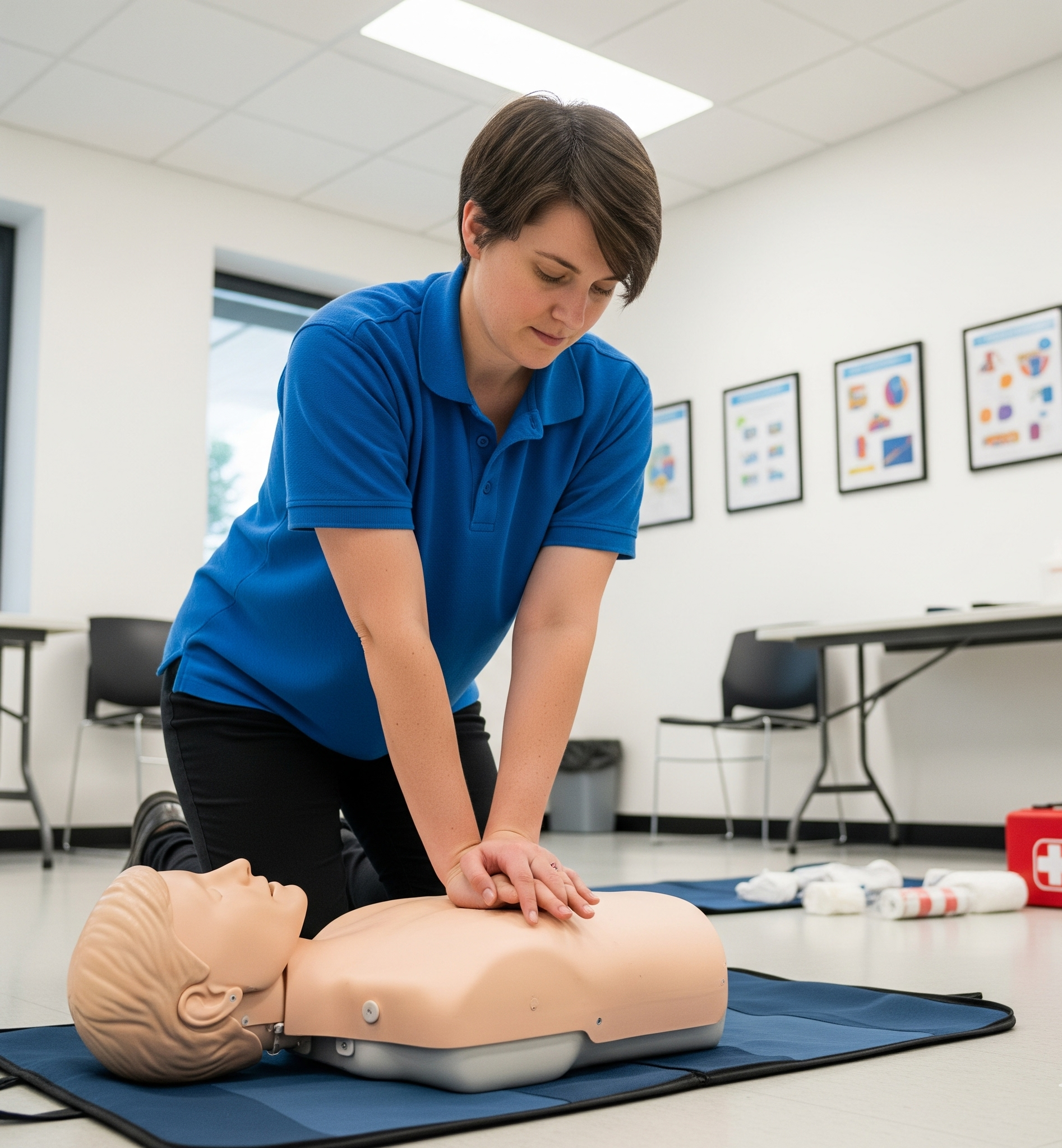 a person practicing first aid