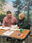 Deep in thought, paired task, deliberations, couples therapy